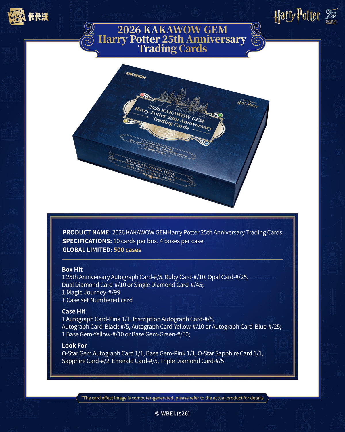 KAKAWOW: GEM Harry Potter 25th Anniversary Trading Cards Box (Englisch)