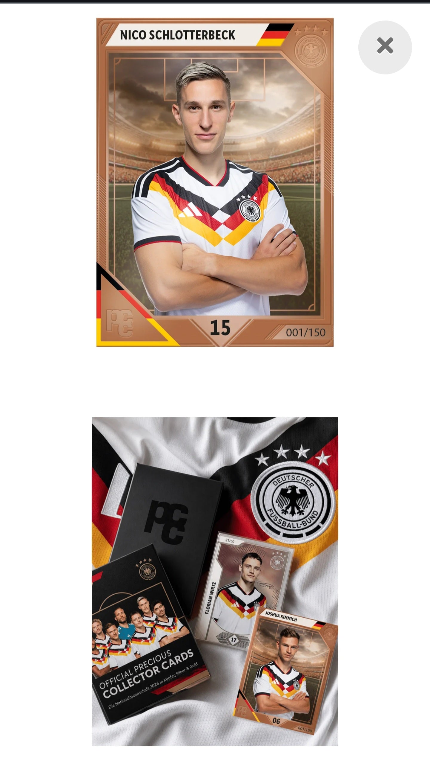 DFB Fußballnationalmannschaft 2026 Blind Box - Edelmetall Karten